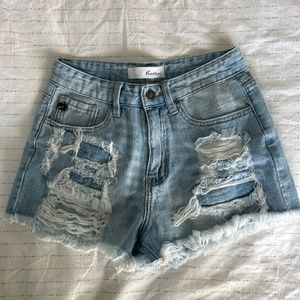KanCan distressed denim shorts